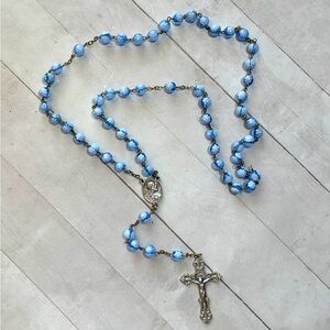 McVan Deluxe Crucifix and Center, Blue Beads